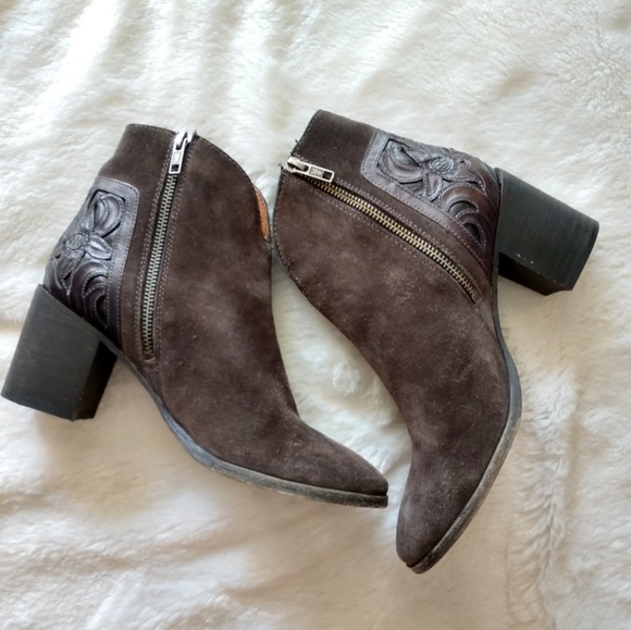 frye nova overlay suede bootie